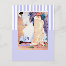 Postal Festiva Amor. El día de San Valentín Art Deco