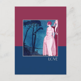 Postal Festiva Amor. El día de San Valentín Art Deco