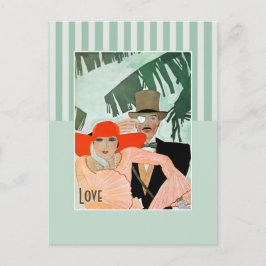 Postal Festiva Amor. El día de San Valentín Art Deco