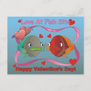 Postal Festiva Amor en el sitio de los pescados