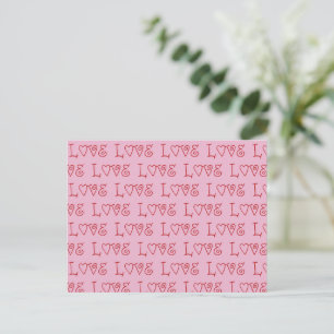 Postal Festiva AMOR en Rojo