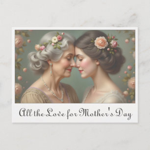 Postal Festiva Amor Intemporal Entre Madre e Hija