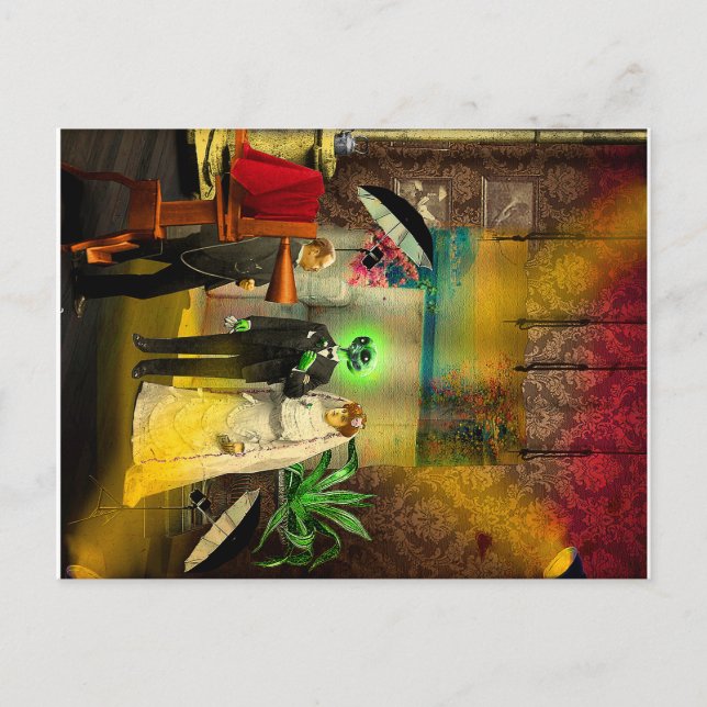 Postal Festiva Amor interracial (Anverso)