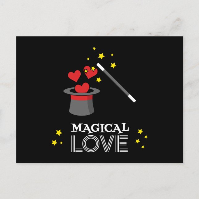 Postal Festiva Amor mágico - Blanco (Anverso)