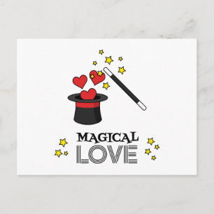 Postal Festiva Amor mágico - Negro