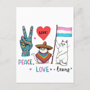 Postal Festiva Amor por la paz y transgénero LGBTQ