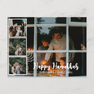 Postal Festiva Amor y luz   Collage de fotos de la familia Hanukk