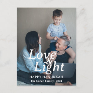 Postal Festiva Amor y luz Familia Hanukkah Una foto