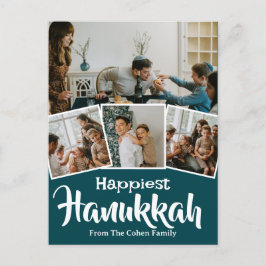 Postal Festiva Amor y luz | Foto de la familia Hanukkah Collage