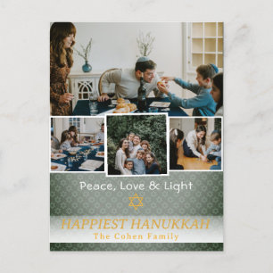 Postal Festiva Amor y luz   Foto de la familia Hanukkah Collage