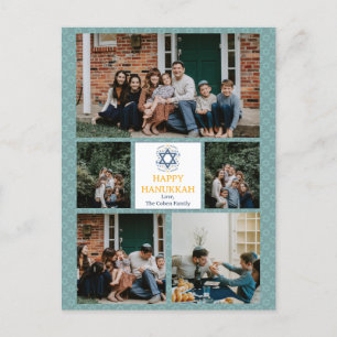 Postal Festiva Amor y luz   Foto de la familia Hanukkah Collage