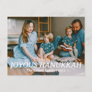 Postal Festiva Amor y luz   Foto simple de la familia Hanukkah