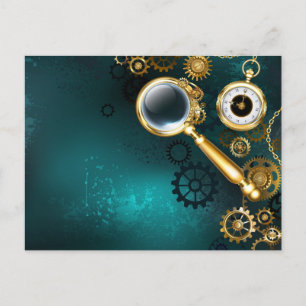 Postal Festiva Ampliador en estilo Steampunk