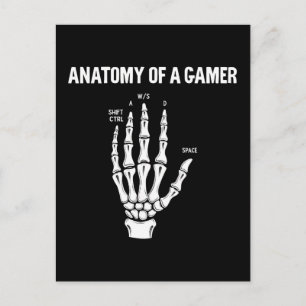 Postal Festiva Anatomía De Una Mano De Esqueleto De Jugador