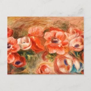 Postal Festiva Anemas de pintura impresionista de Renoir
