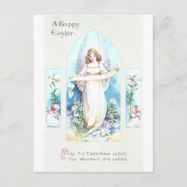 Postal Festiva Angel and Cherubs Church Window Vintage Easter