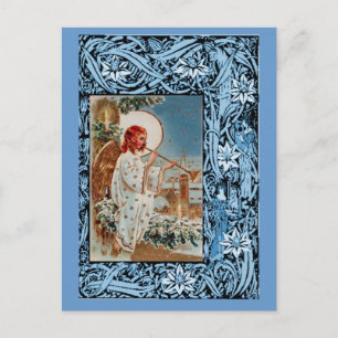 Postal Festiva Ángel con trompeta