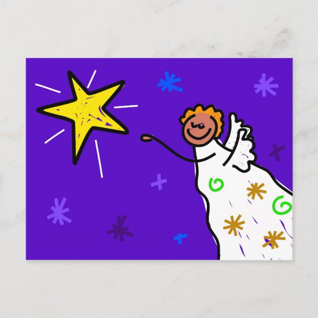 Postal Festiva ángel de navidades (Anverso)