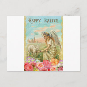Postal Festiva ángel de Pascua feliz