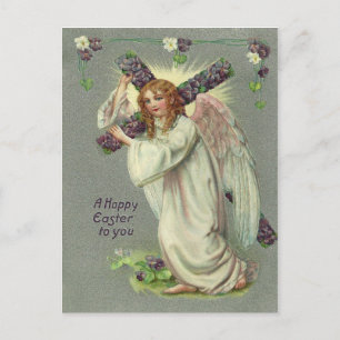 Postal Festiva Ángel de Pascua Vintage