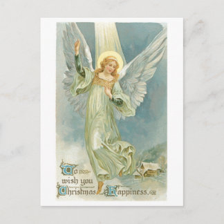 Postal Festiva Angel Gloria, Navidades de la vieja moda