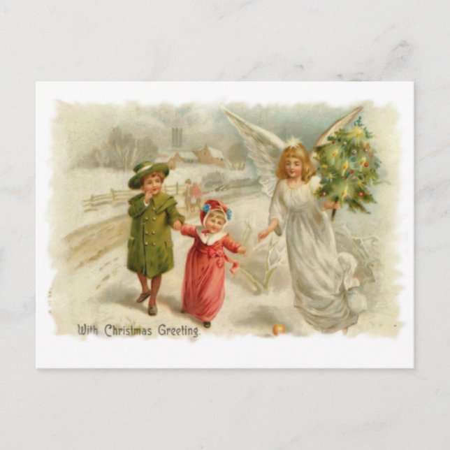 Postal Festiva Ángel guía (Anverso)