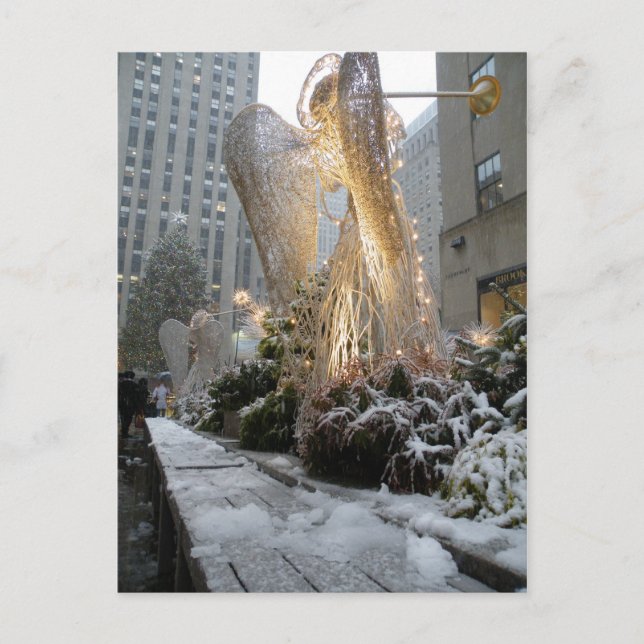 Postal Festiva Ángel Navidades de NYC (Anverso)