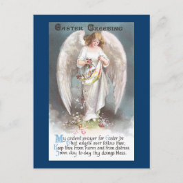 Postal Festiva Angel Scattering Flowers Vintage Easter