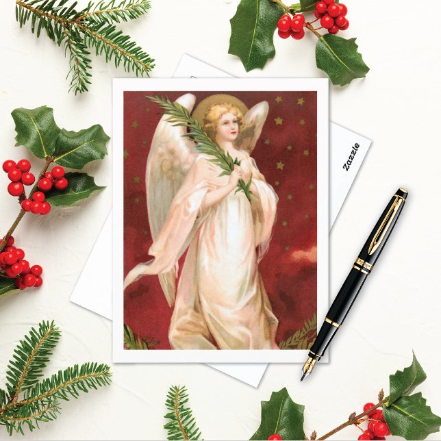 Postal Festiva Ángel vintage con Halo (Subido por el creador)