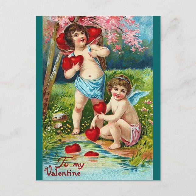 Postal Festiva Ángeles de San Valentín (Anverso)