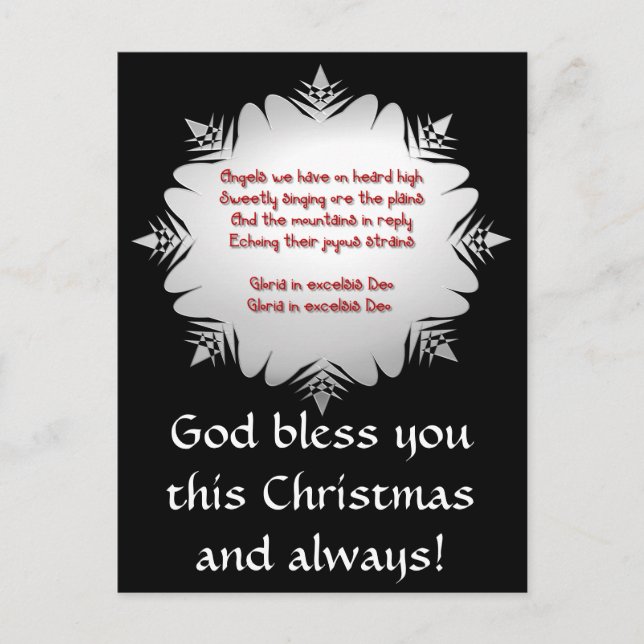 Postal Festiva " Ángeles que hemos escuchado en alto " (Anverso)