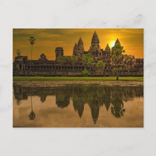 Postal Festiva Angkor Wat Camboya Templo Jemer (Anverso)
