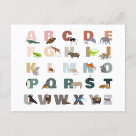Postal Festiva Animales ABC Cute Alphabet