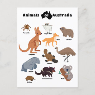 Postal Festiva Animales de Australia Aussie Wildlife