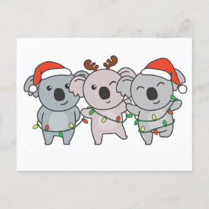 Postal Festiva Animales de los Navidades Koala adoran a Koalas