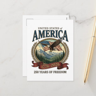 Postal Festiva Aniversario 250 de América