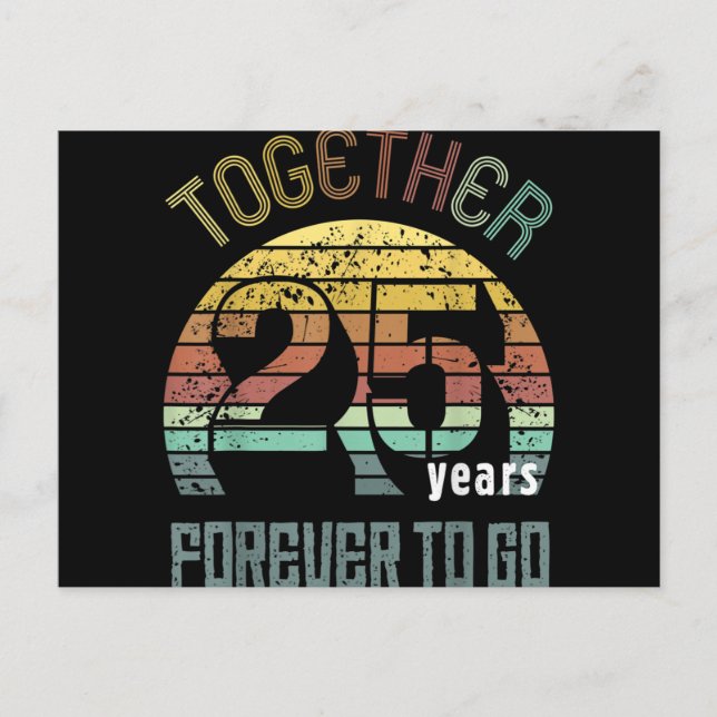 Postal Festiva Aniversario Boda de 25 años (Anverso)