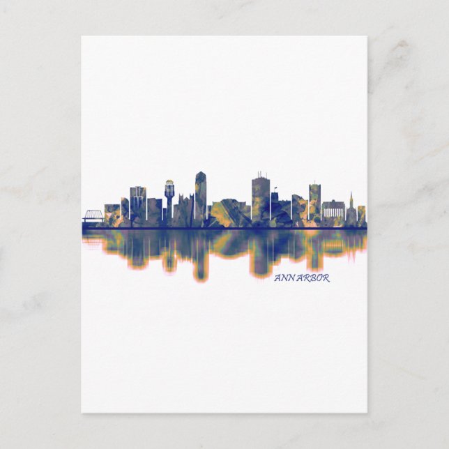 Postal Festiva Ann Arbor Skyline (Anverso)