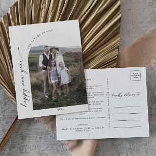 Postal Festiva Año de foto de Año Nuevo del Boho Arch moderno en 