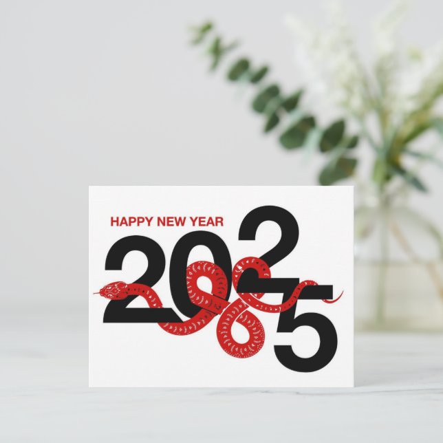 Postal Festiva Año de la serpiente 2025 (Anverso de pie)