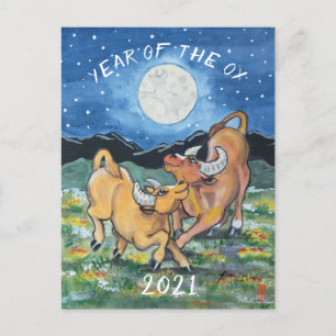 Postal Festiva Año del arte zoológico chino de año nuevo