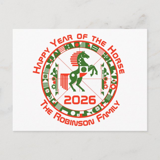 Postal Festiva Año del caballo 2026 (Anverso)
