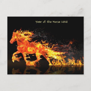 Postal Festiva Año del Caballo 2026 (Caballo de Fuego)