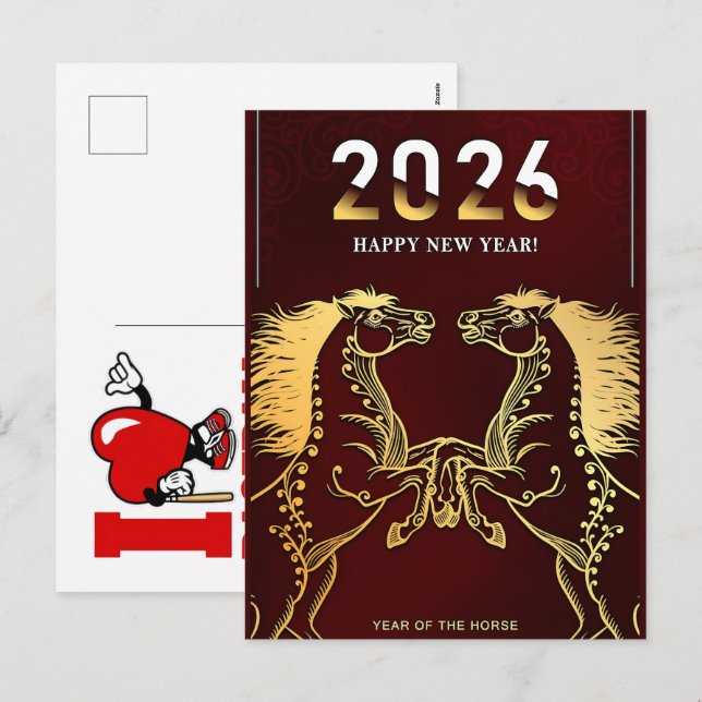 Postal Festiva Año del Caballo de Fuego 2026  (Anverso / Reverso)