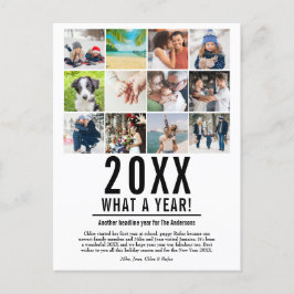 Postal Festiva Año En Revisión 12 Collages de fotos Navidades mod