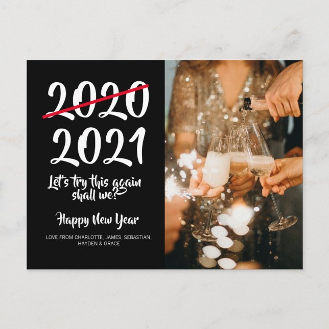 Postal Festiva Año Nuevo 2020 2021 (Anverso)