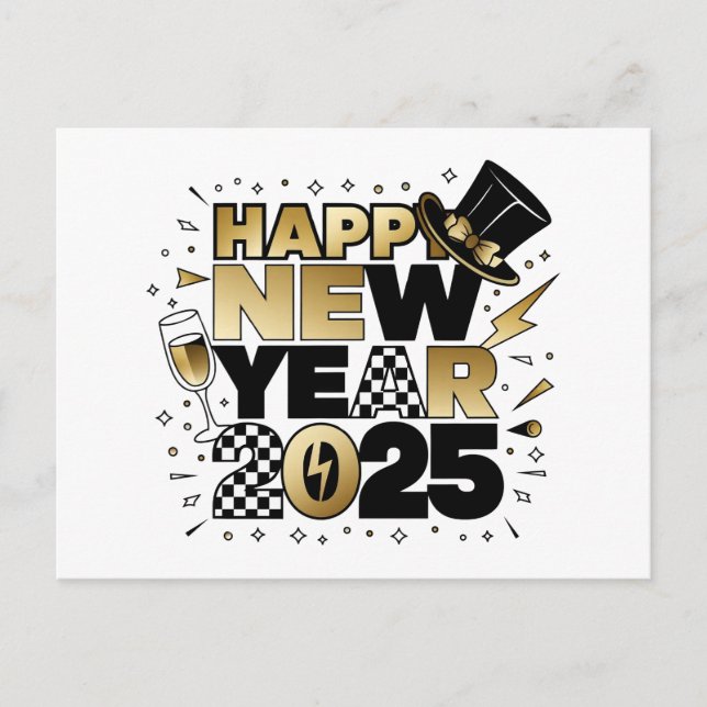 Postal Festiva Año Nuevo 2025 (Anverso)