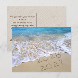 Postal Festiva Año Nuevo 2027 Playa Desde Negocio