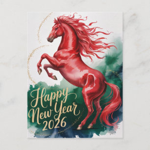 Postal Festiva Año Nuevo Chino del Caballo 2026