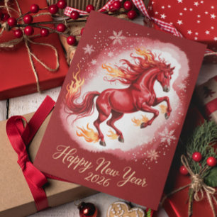 Postal Festiva Año Nuevo Chino del Caballo 2026
